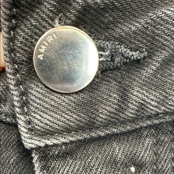 AMIRI Dark Straight Jeans with Embroidered Detail - Picture 4 of 12